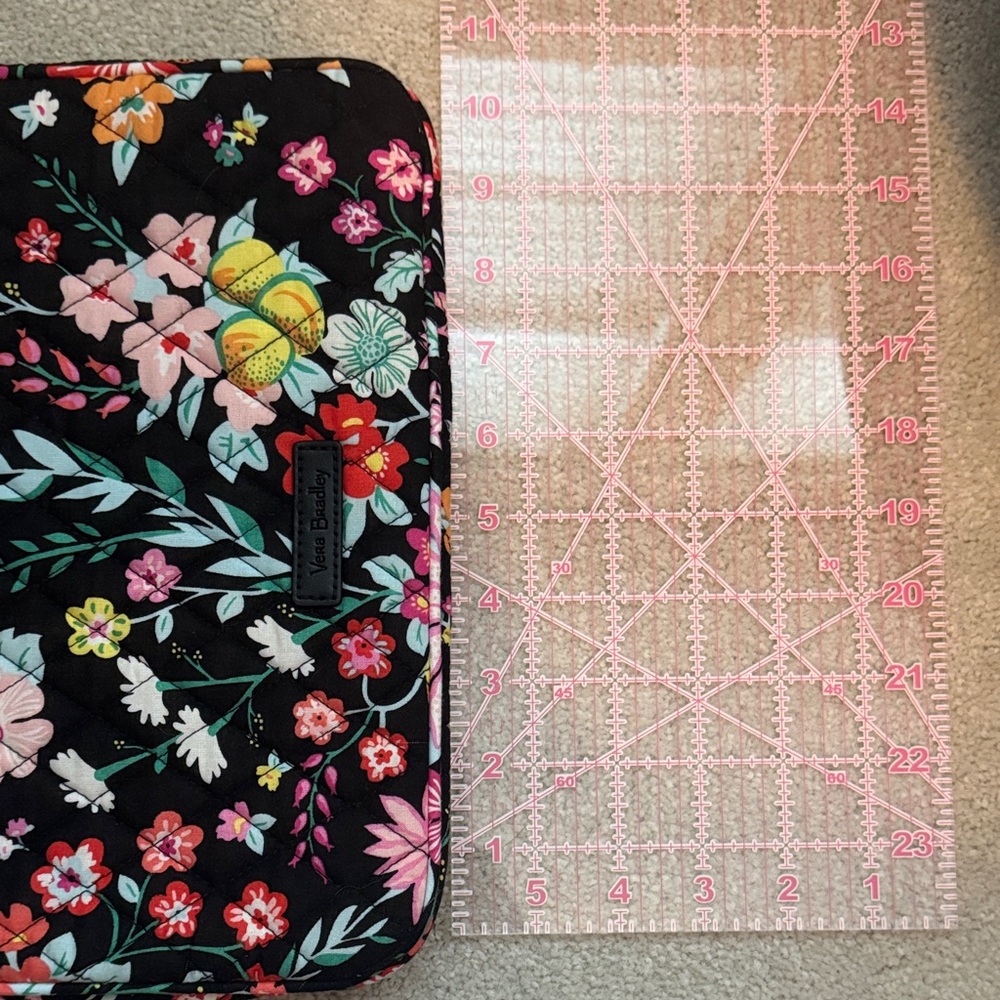 Vera Bradley Black Multicolor Floral Tablet Bag - Picture 6 of 6